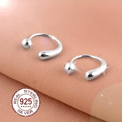 Stud Earrings for Women - S925 Sterling Silver Teardrop with Screw-Back Minimalist High-End for - product detail view 8
