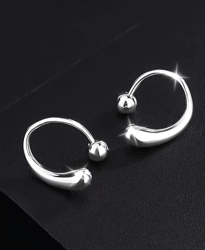 Stud Earrings for Women - S925 Sterling Silver Teardrop with Screw-Back Minimalist High-End for - product detail view 13