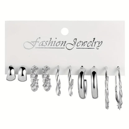 Stud Earrings for Women - Set 40 Pieces for Pearl Geometric Heart Butterfly Hollow & Dangle Mix - product detail view 7