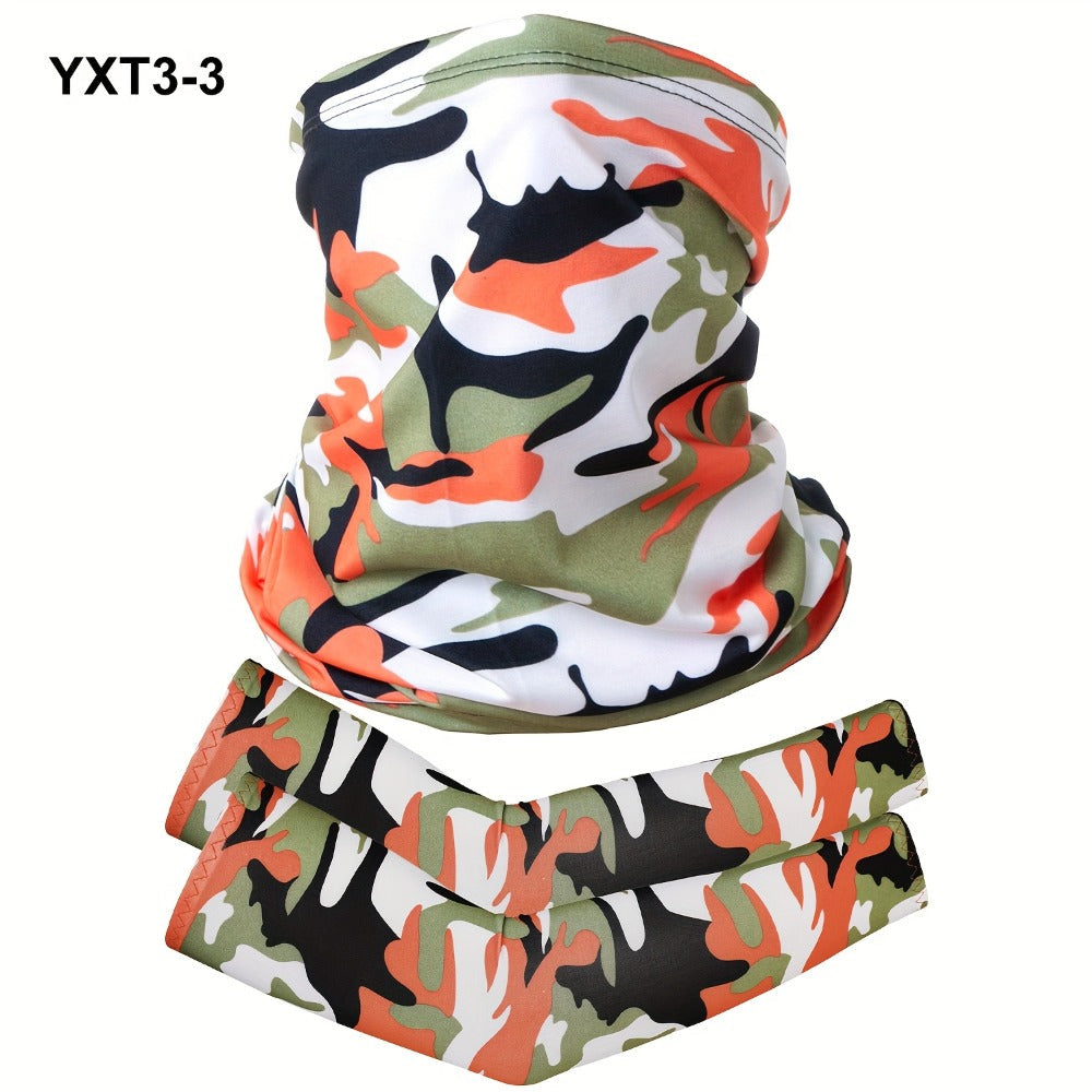 Sun Protection Set - Riding Face Mask 3pcs + Arm Sleeves 1 Pair Breathable Quick Dry Unisex - product detail view 3