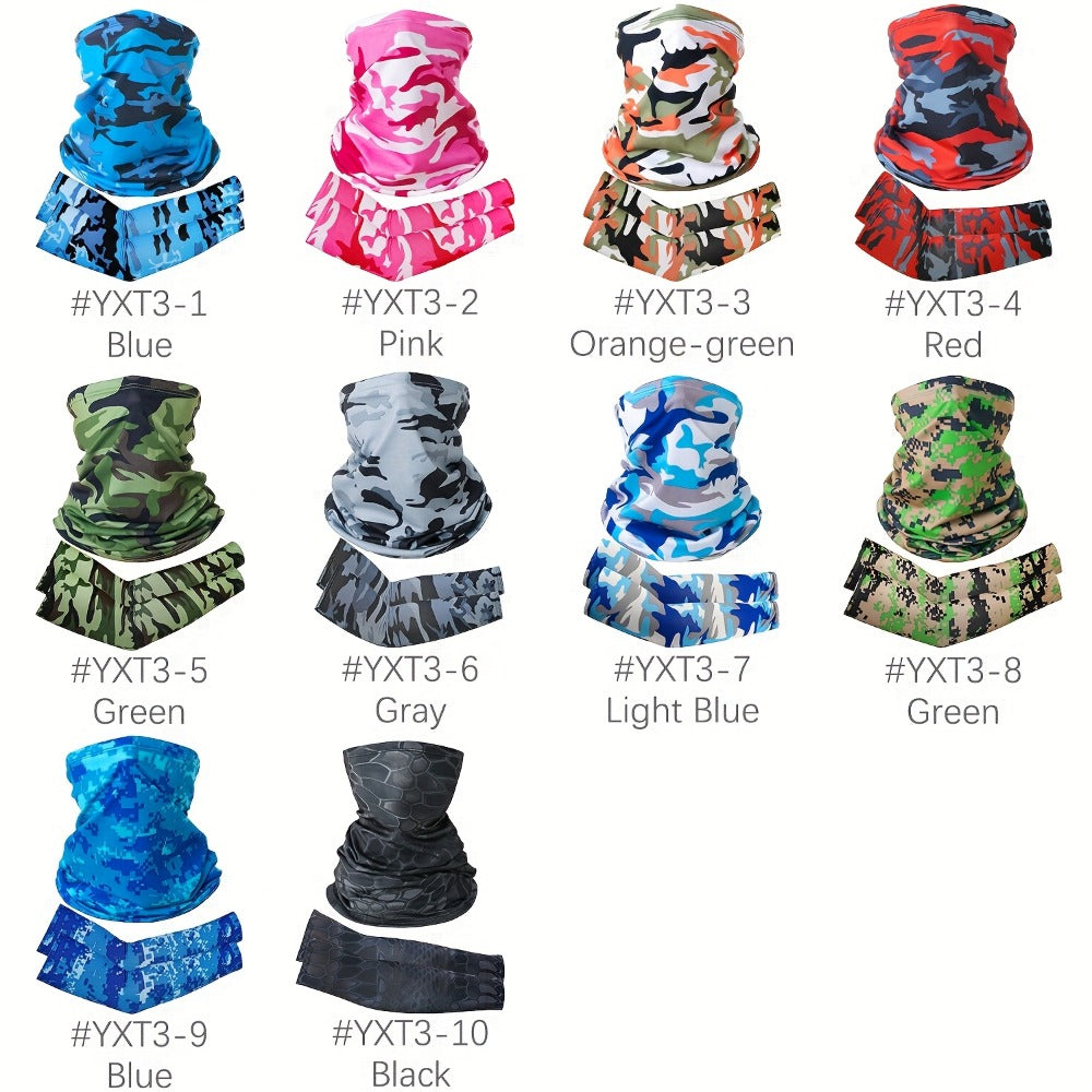 Sun Protection Set - Riding Face Mask 3pcs + Arm Sleeves 1 Pair Breathable Quick Dry Unisex - product detail view 4