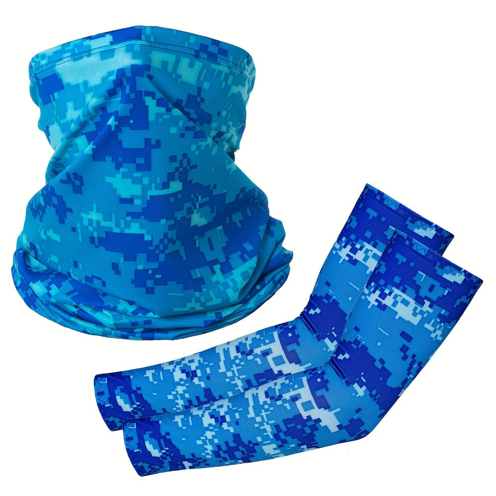 Sun Protection Set - Riding Face Mask 3pcs + Arm Sleeves 1 Pair Breathable Quick Dry Unisex - product detail view 6