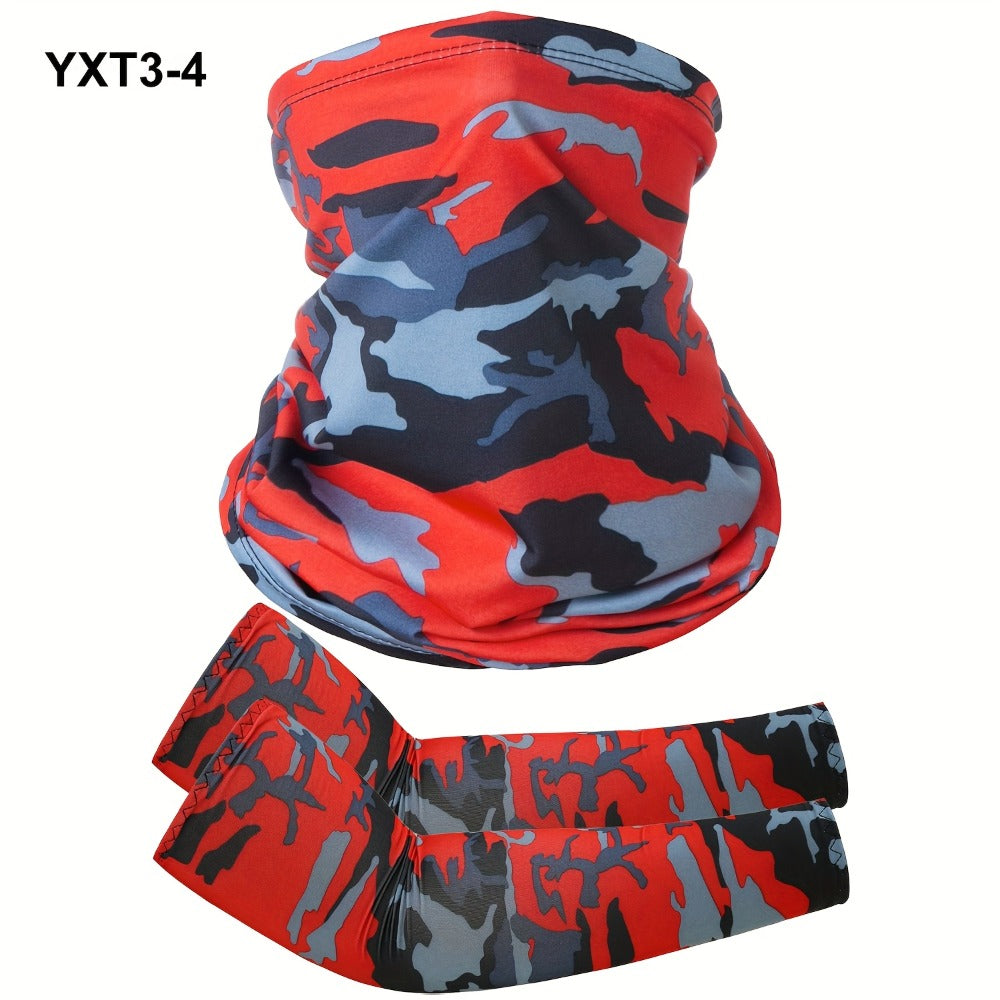 Sun Protection Set - Riding Face Mask 3pcs + Arm Sleeves 1 Pair Breathable Quick Dry Unisex - product detail view 14