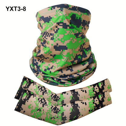 Sun Protection Set - Riding Face Mask 3pcs + Arm Sleeves 1 Pair Breathable Quick Dry Unisex - product detail view 18
