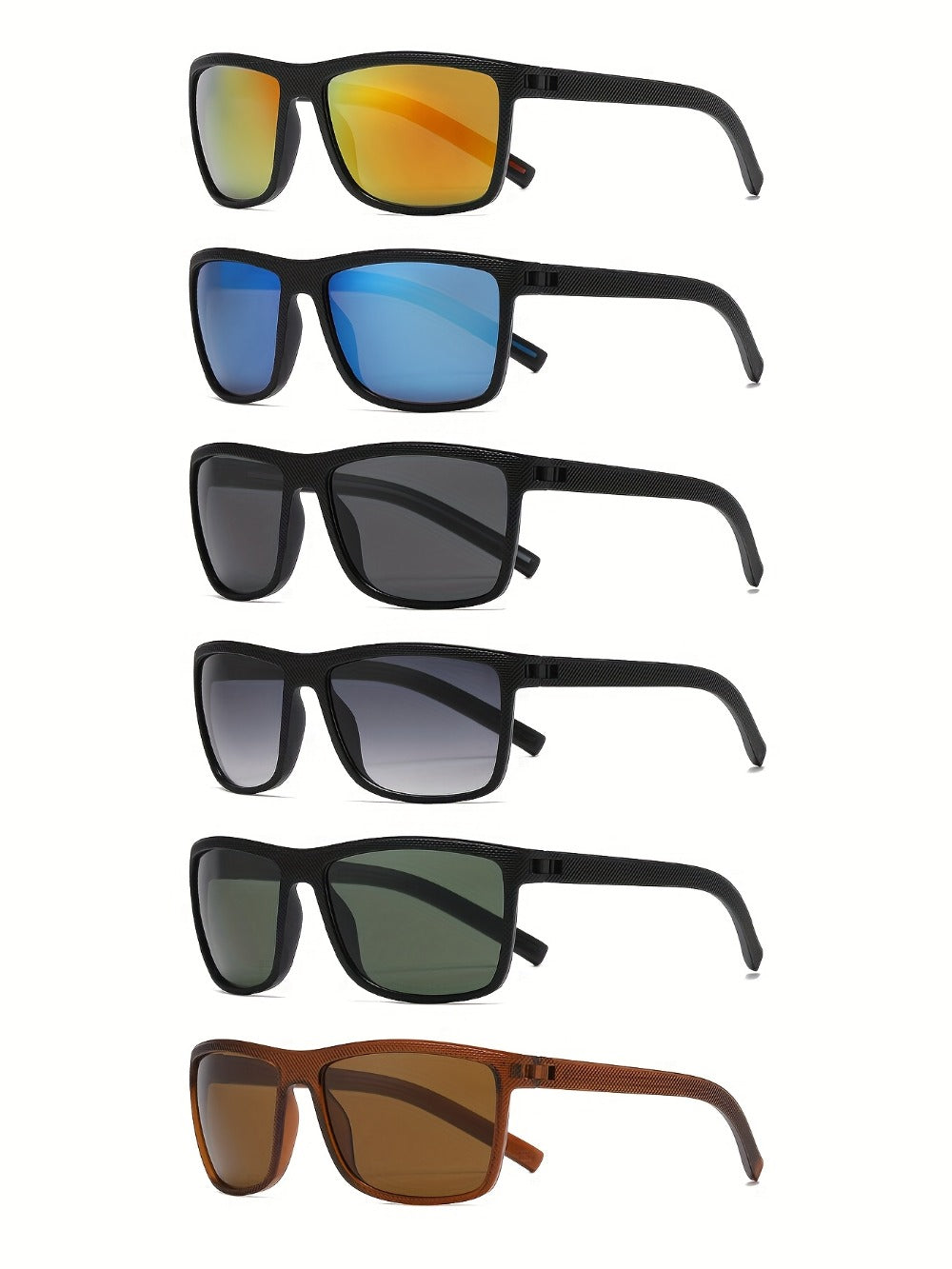 Sunglasses for Men - 12 Pack Classic Square Retro Fashion Eyewear Unisex PC Frame Multi-Color - product detail view 11