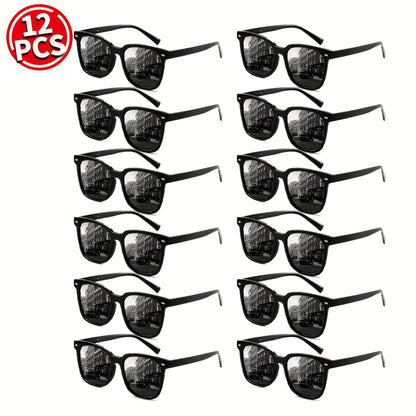 Sunglasses for Men - 12 Pack Classic Square Retro Fashion Eyewear Unisex PC Frame Multi-Color - product detail view 15