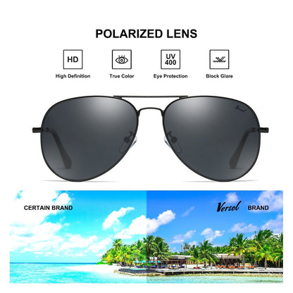 Sunglasses for Men - Aviator Polarized for & Women Mirrored Oversized Pilot Frame 139mm - product detail view 6