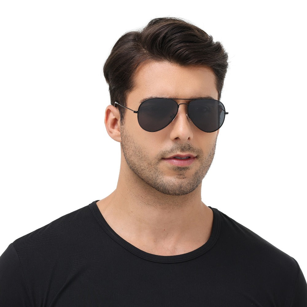 Sunglasses for Men - Aviator Polarized for & Women Mirrored Oversized Pilot Frame 139mm - product detail view 9