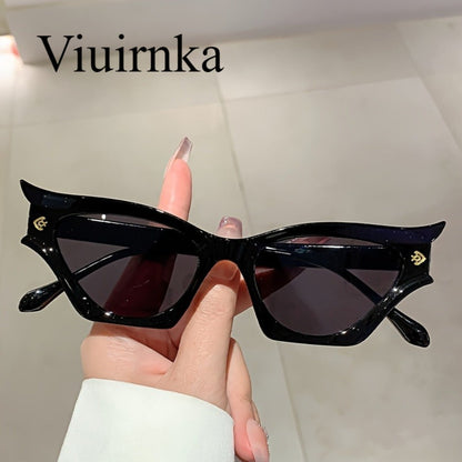 Sunglasses for Women - Cat Eye for Black Retro Wide Rim Bold Statement Eyewear for , Beach - product detail view 3