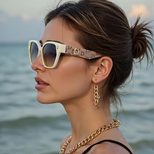 Sunglasses for Men - Cat Eye Glasses Non-Prescription for Women , Trendy Cat-Eye Slanted Frame - product detail view 2