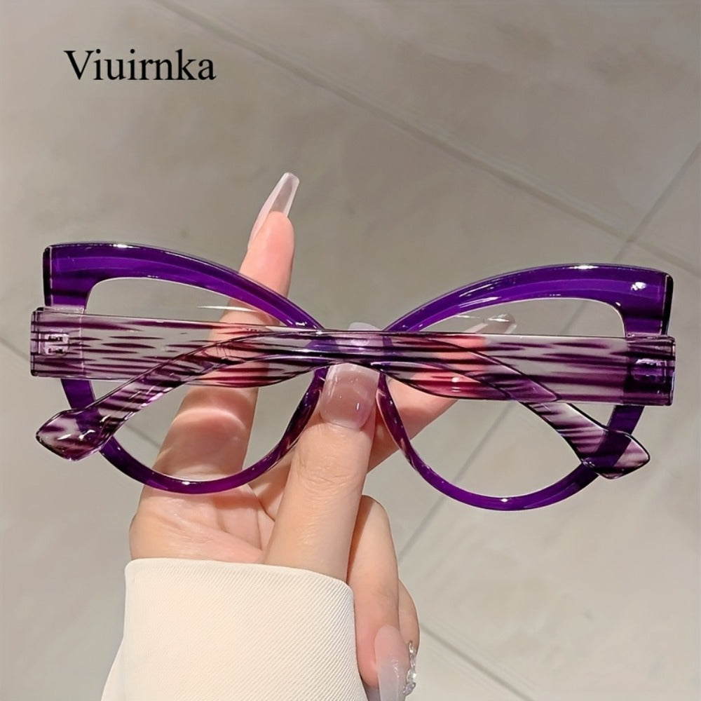 Sunglasses for Women - Cat Eye Glasses Oversized Leopard Print Color Block Gradient Frame Cute - product detail view 2