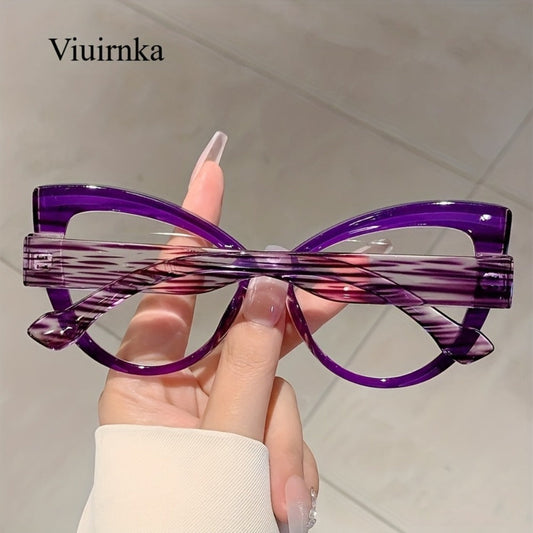 Sunglasses for Women - Cat Eye Glasses Oversized Leopard Print Color Block Gradient Frame Cute - product detail view 2