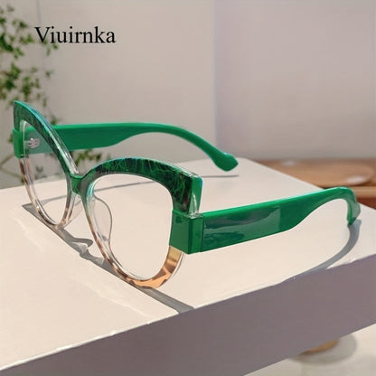 Sunglasses for Women - Cat Eye Glasses Oversized Leopard Print Color Block Gradient Frame Cute - product detail view 4