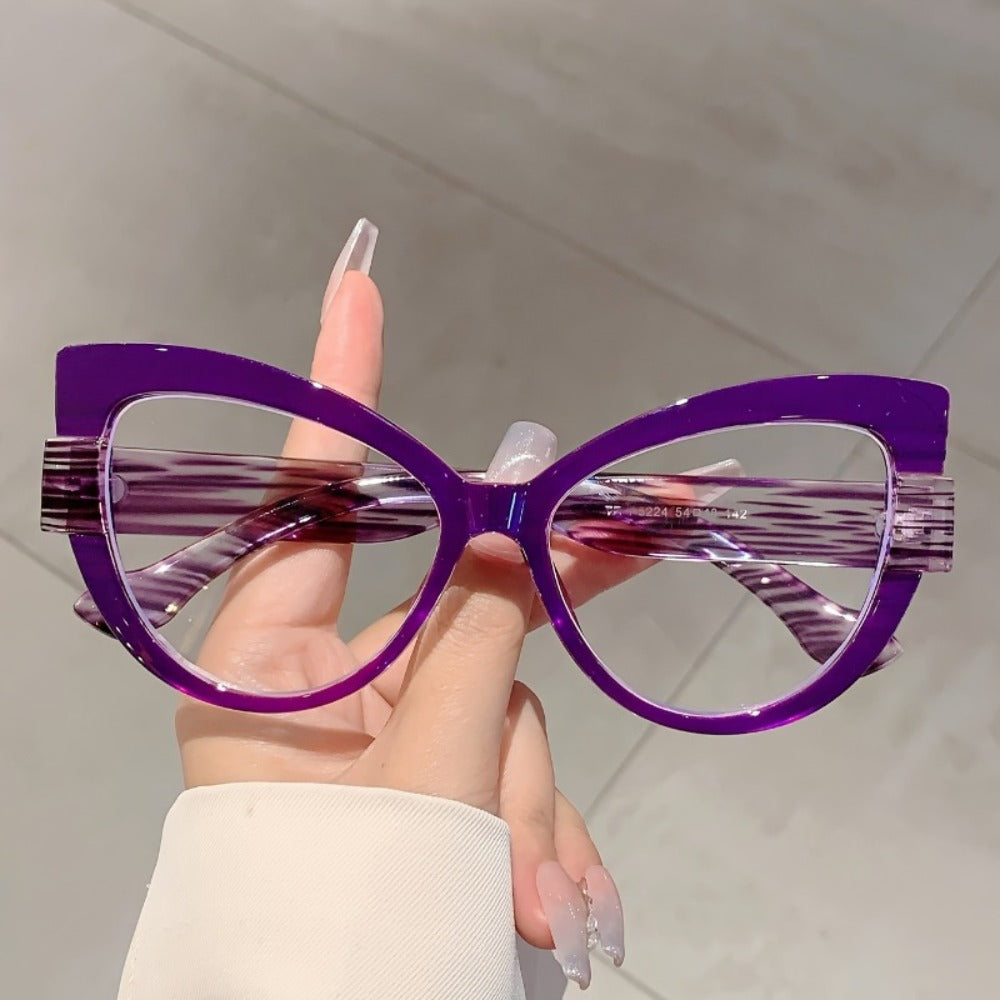 Sunglasses for Women - Cat Eye Glasses Oversized Leopard Print Color Block Gradient Frame Cute - product detail view 8