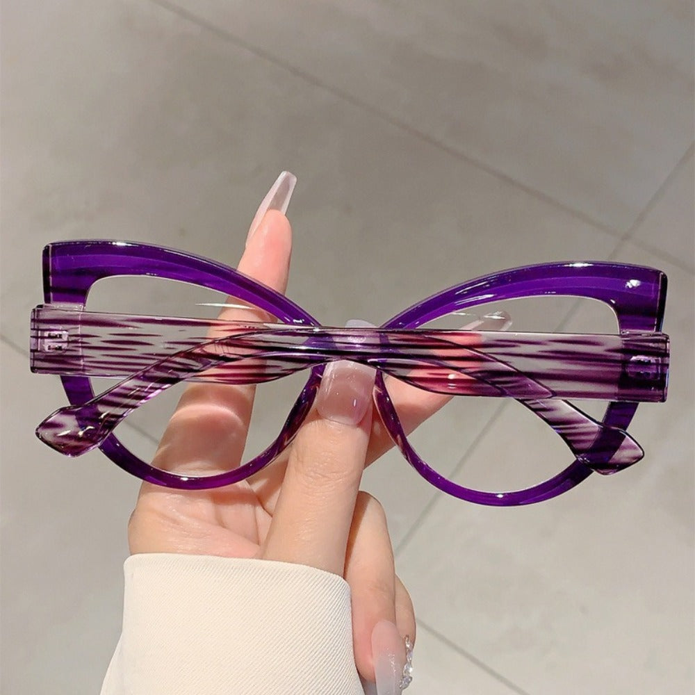 Sunglasses for Women - Cat Eye Glasses Oversized Leopard Print Color Block Gradient Frame Cute - product detail view 11