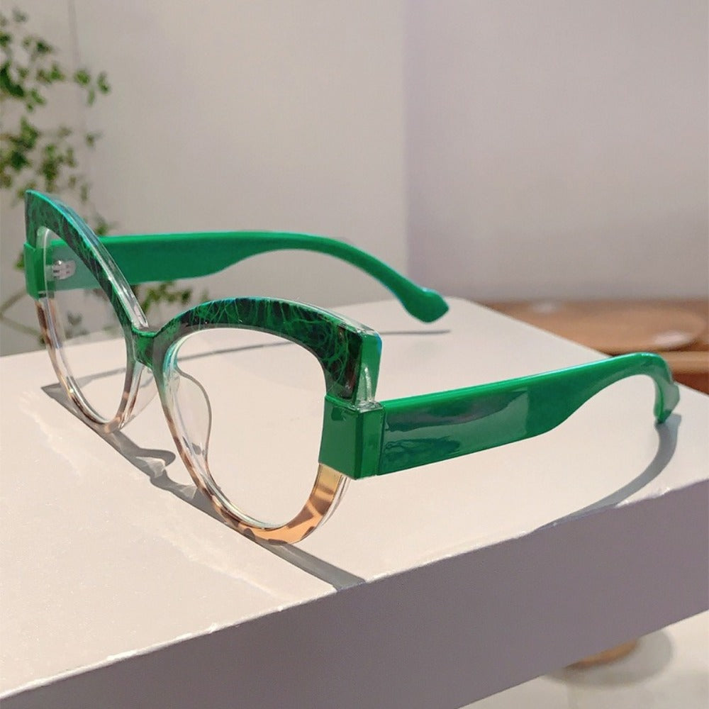 Sunglasses for Women - Cat Eye Glasses Oversized Leopard Print Color Block Gradient Frame Cute - product detail view 13
