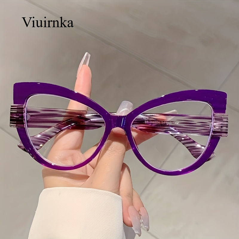 Sunglasses for Women - Cat Eye Glasses Oversized Leopard Print Color Block Gradient Frame Cute - product detail view 15