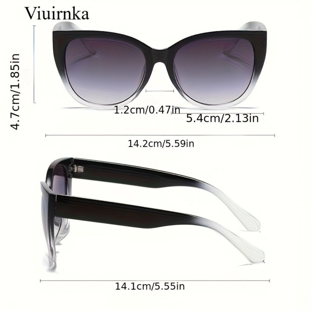 Sunglasses for Men - Cat Eye Women Oversized Retro Gradient Black Lens Fashion Unisex Eyewear - product detail view 4