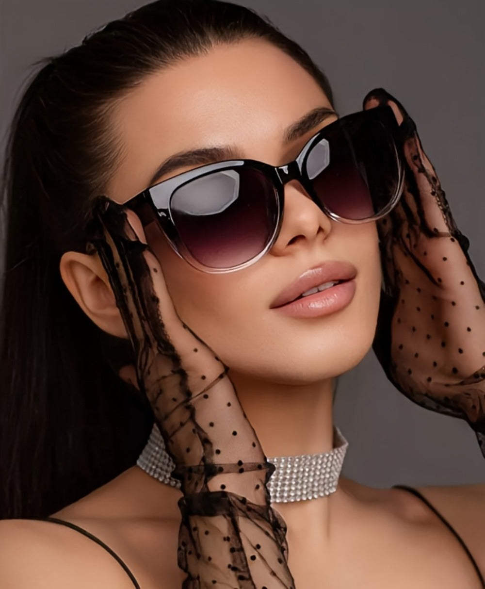 Sunglasses for Men - Cat Eye Women Oversized Retro Gradient Black Lens Fashion Unisex Eyewear - product detail view 8