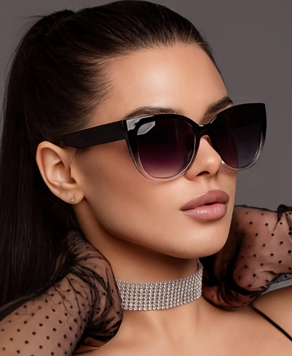 Sunglasses for Men - Cat Eye Women Oversized Retro Gradient Black Lens Fashion Unisex Eyewear - product detail view 9