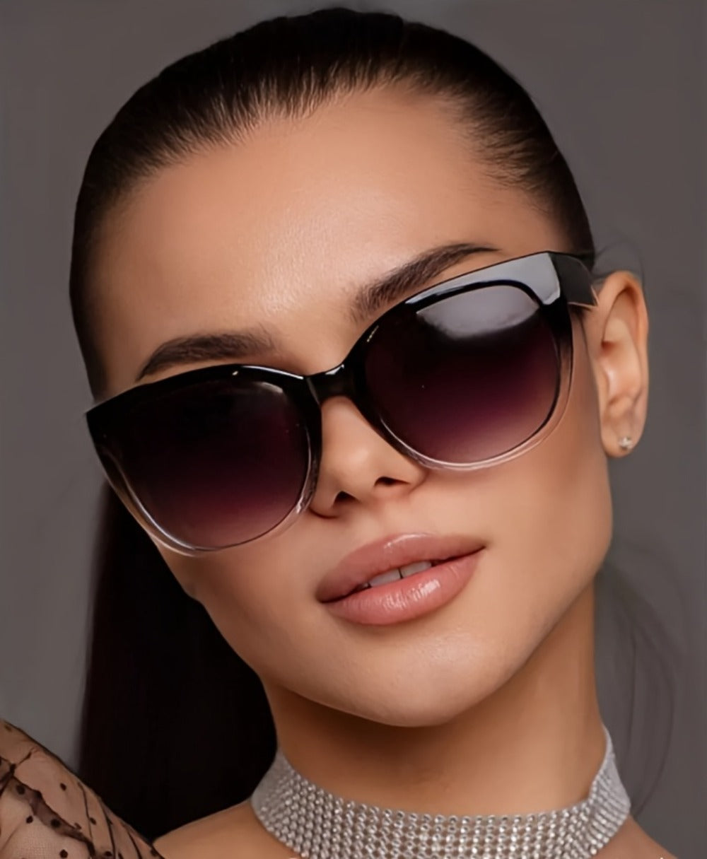 Sunglasses for Men - Cat Eye Women Oversized Retro Gradient Black Lens Fashion Unisex Eyewear - product detail view 10