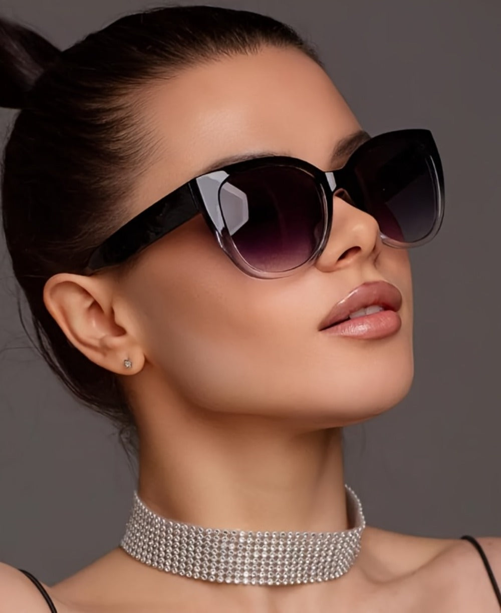 Sunglasses for Men - Cat Eye Women Oversized Retro Gradient Black Lens Fashion Unisex Eyewear - product detail view 11