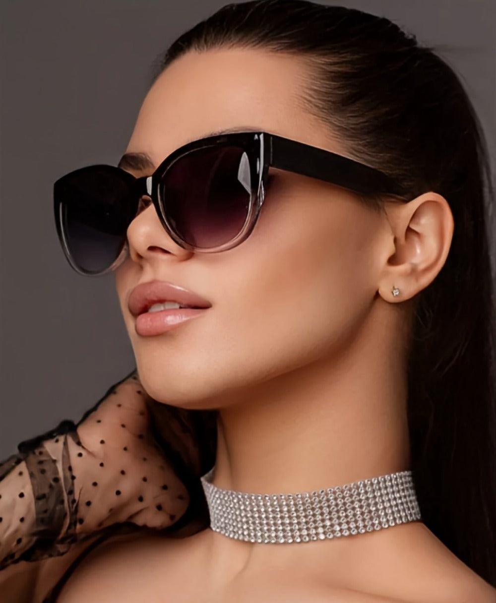 Sunglasses for Men - Cat Eye Women Oversized Retro Gradient Black Lens Fashion Unisex Eyewear - product detail view 12
