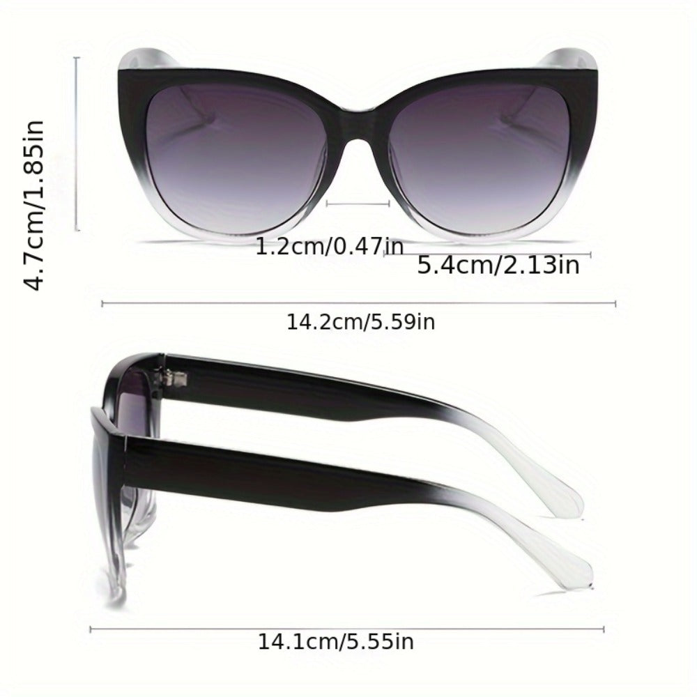 Sunglasses for Men - Cat Eye Women Oversized Retro Gradient Black Lens Fashion Unisex Eyewear - product detail view 15