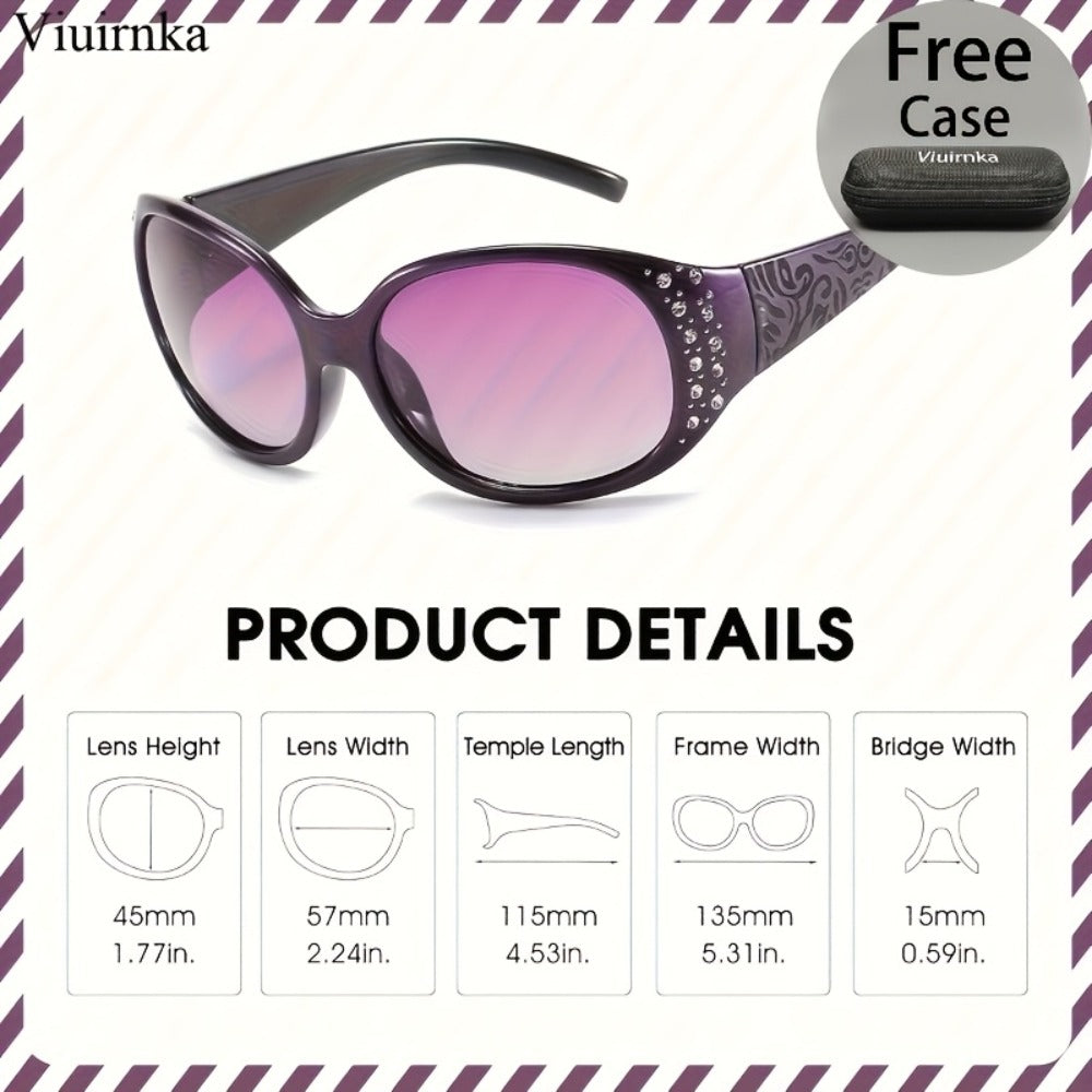 Sunglasses for Women - Cat Eye Rhinestone Embellished Floral Design Leopard Tea Lightweight - product detail view 8