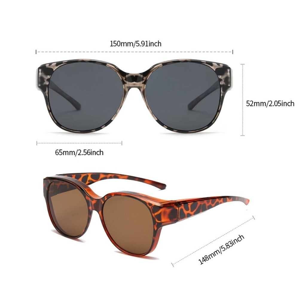 Sunglasses for Men - Clip On Glasses 2 Pack Retro Vintage Round Frames No Tools Needed - product detail view 5