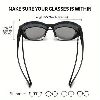 Sunglasses for Men - Clip On Glasses 2 Pack Retro Vintage Round Frames No Tools Needed - product detail view 7