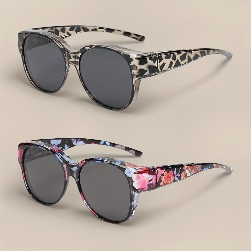 Sunglasses for Men - Clip On Glasses 2 Pack Retro Vintage Round Frames No Tools Needed - product detail view 11
