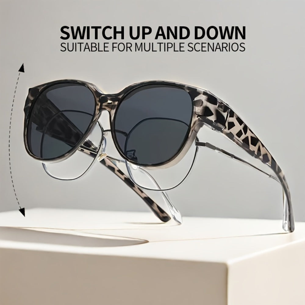 Sunglasses for Men - Clip On Glasses 2 Pack Retro Vintage Round Frames No Tools Needed - product detail view 13
