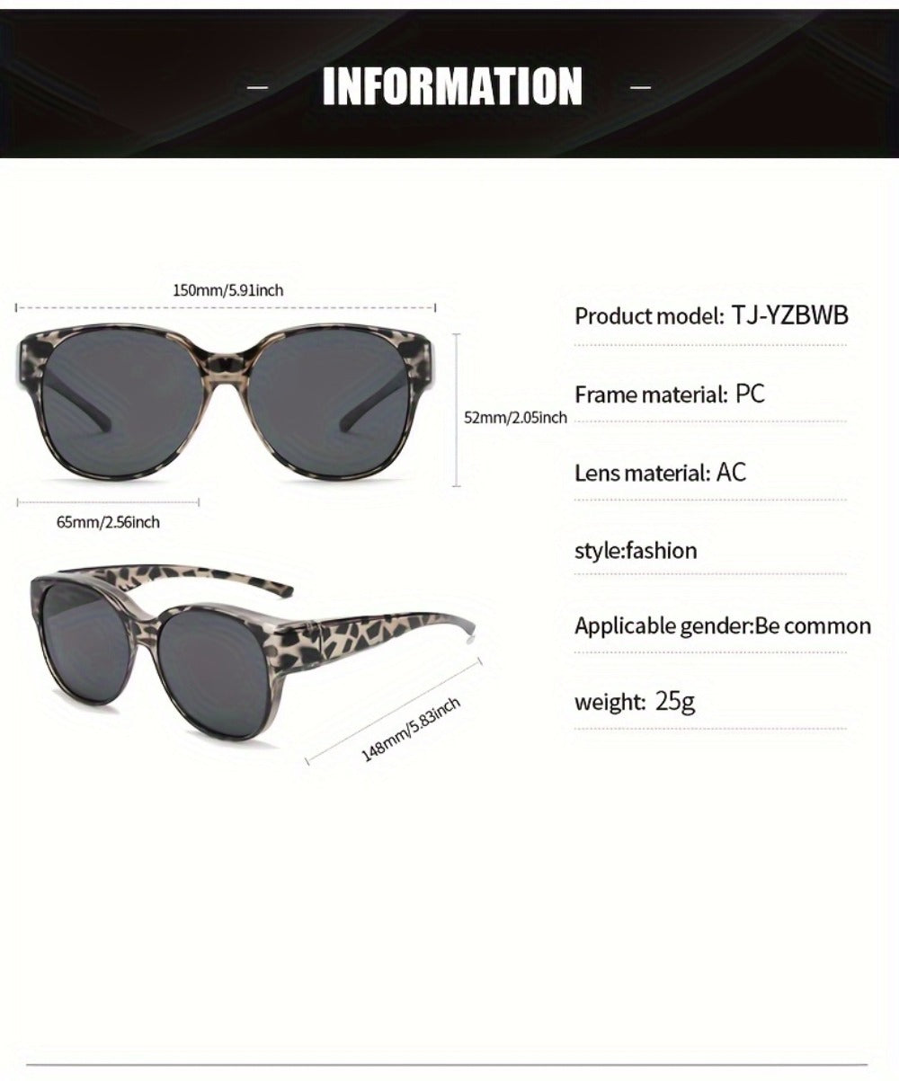 Sunglasses for Men - Clip On Glasses 2 Pack Retro Vintage Round Frames No Tools Needed - product detail view 14