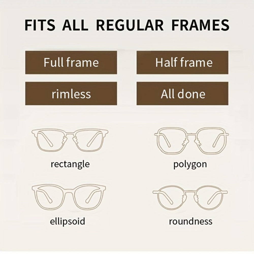 Sunglasses for Men - Clip On Glasses 2 Pack Retro Vintage Round Frames No Tools Needed - product detail view 15