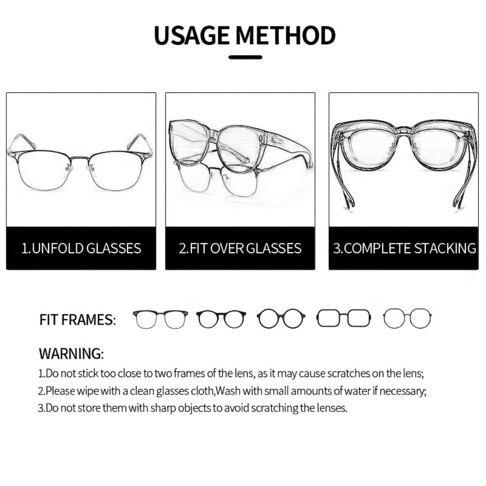 Sunglasses for Men - Clip On Glasses 2 Pack Retro Vintage Round Frames No Tools Needed - product detail view 23