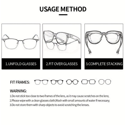 Sunglasses for Men - Clip On Glasses 2 Pack Retro Vintage Round Frames No Tools Needed - product detail view 23