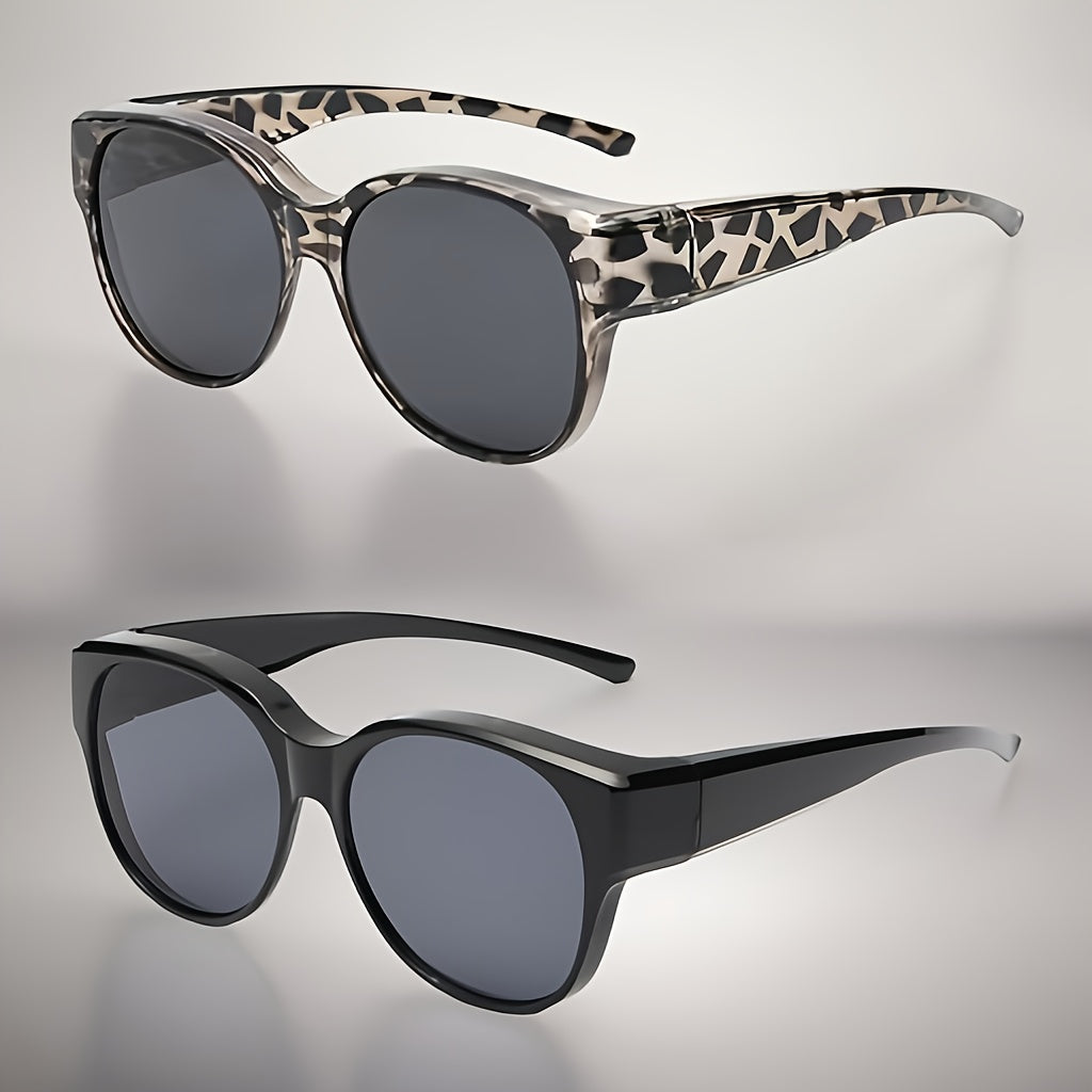 Sunglasses for Men - Clip On Glasses 2 Pack Retro Vintage Round Frames No Tools Needed - product detail view 26