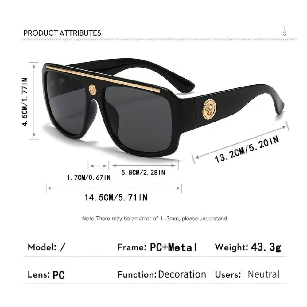 Sunglasses for Men - Cyberpunk Square Glasses Metal Frame Street Style Lightweight Unisex - product detail view 8