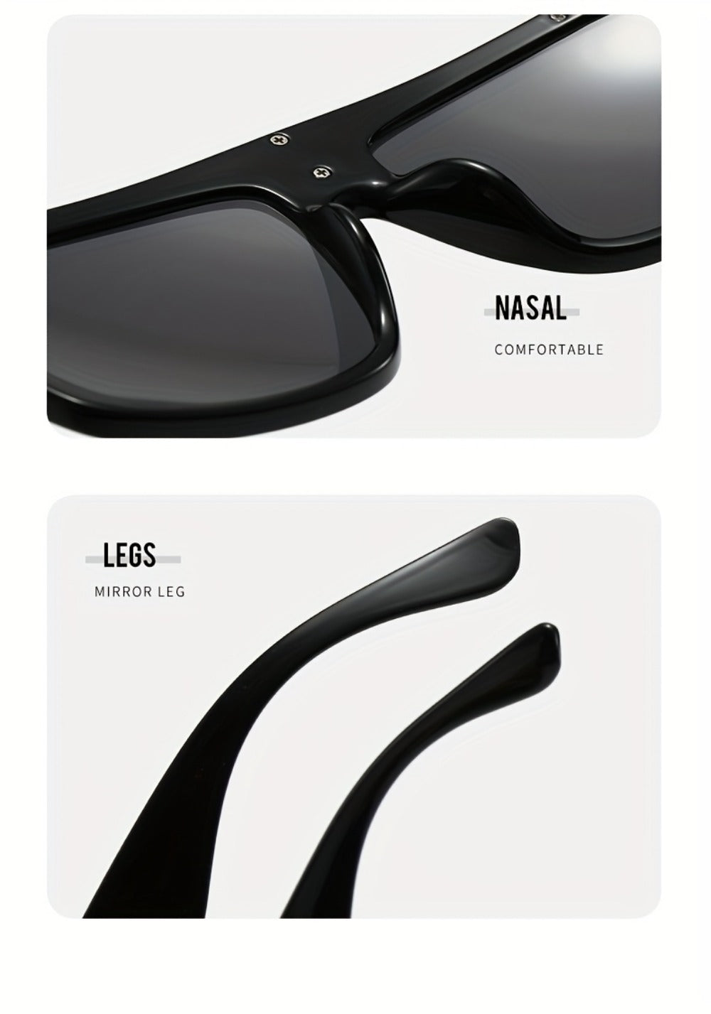 Sunglasses for Men - Cyberpunk Square Glasses Metal Frame Street Style Lightweight Unisex - product detail view 13