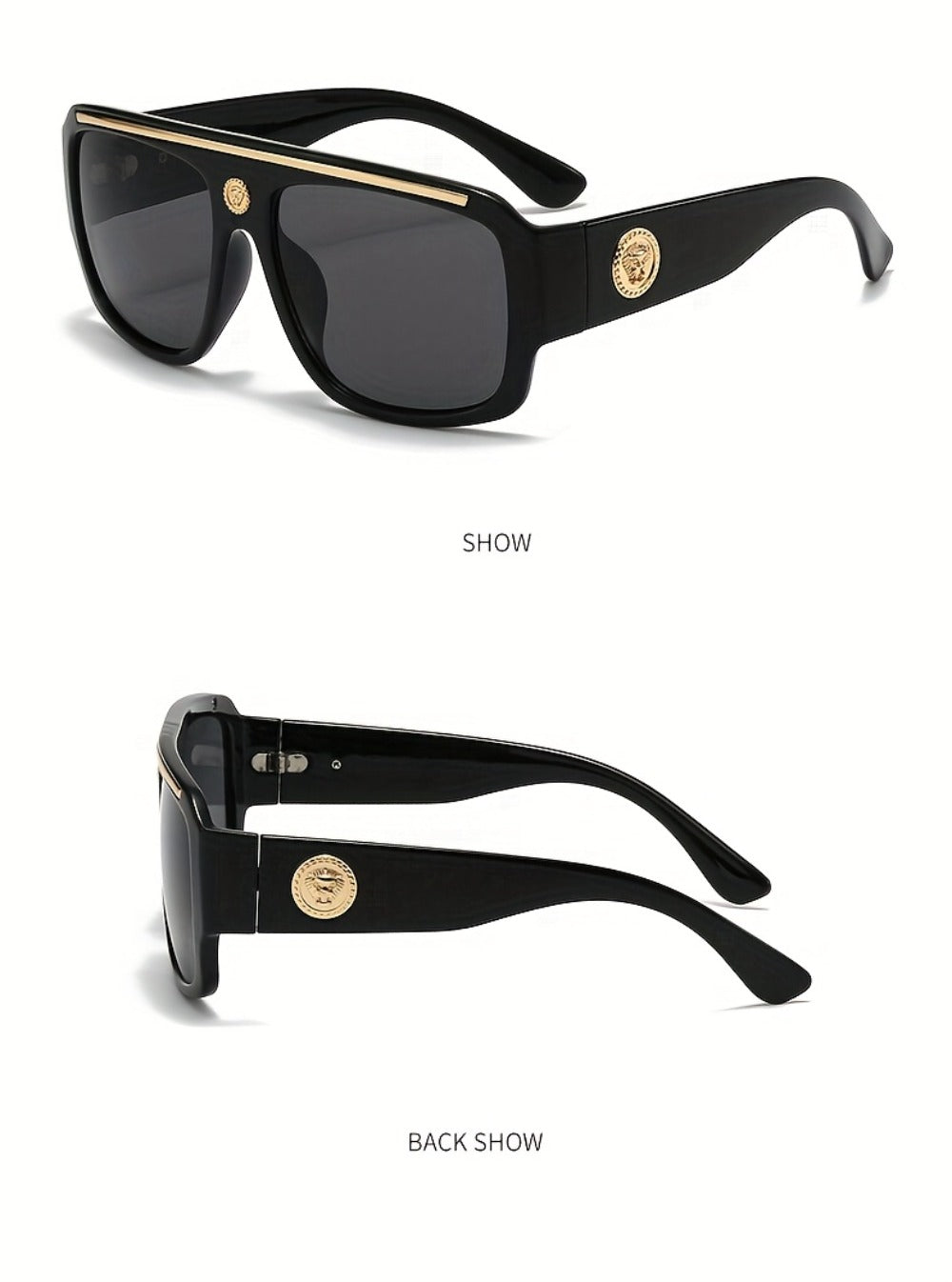 Sunglasses for Men - Cyberpunk Square Glasses Metal Frame Street Style Lightweight Unisex - product detail view 17