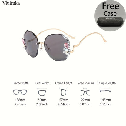 Sunglasses for Women - Diamond for Premium Gradient Lenses with Protective Case Glamour Fashion - product detail view 4