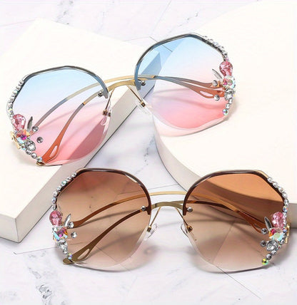 Sunglasses for Women - Diamond for Premium Gradient Lenses with Protective Case Glamour Fashion - product detail view 12