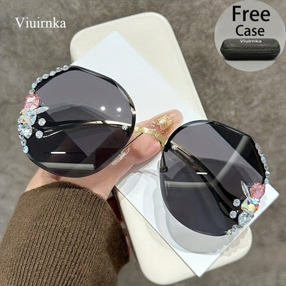 Sunglasses for Women - Diamond for Premium Gradient Lenses with Protective Case Glamour Fashion - product detail view 31