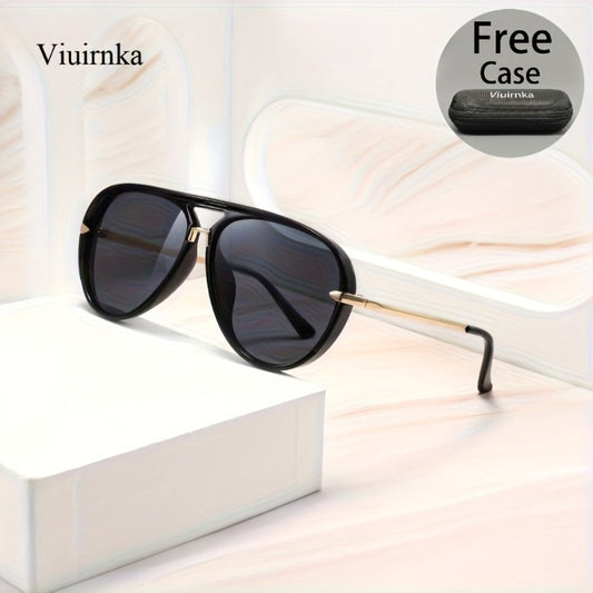 Sunglasses for Men - Double Bridge Women Retro Vintage UV Protection Unisex Lightweight Shades - product detail view 2