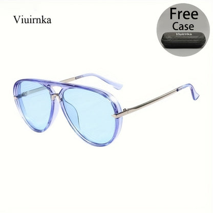 Sunglasses for Men - Double Bridge Women Retro Vintage UV Protection Unisex Lightweight Shades - product detail view 4