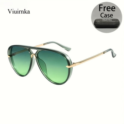 Sunglasses for Men - Double Bridge Women Retro Vintage UV Protection Unisex Lightweight Shades - product detail view 8