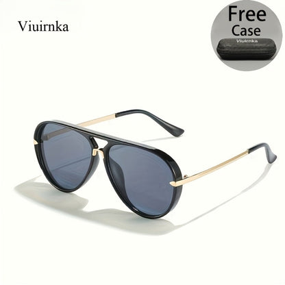 Sunglasses for Men - Double Bridge Women Retro Vintage UV Protection Unisex Lightweight Shades - product detail view 10