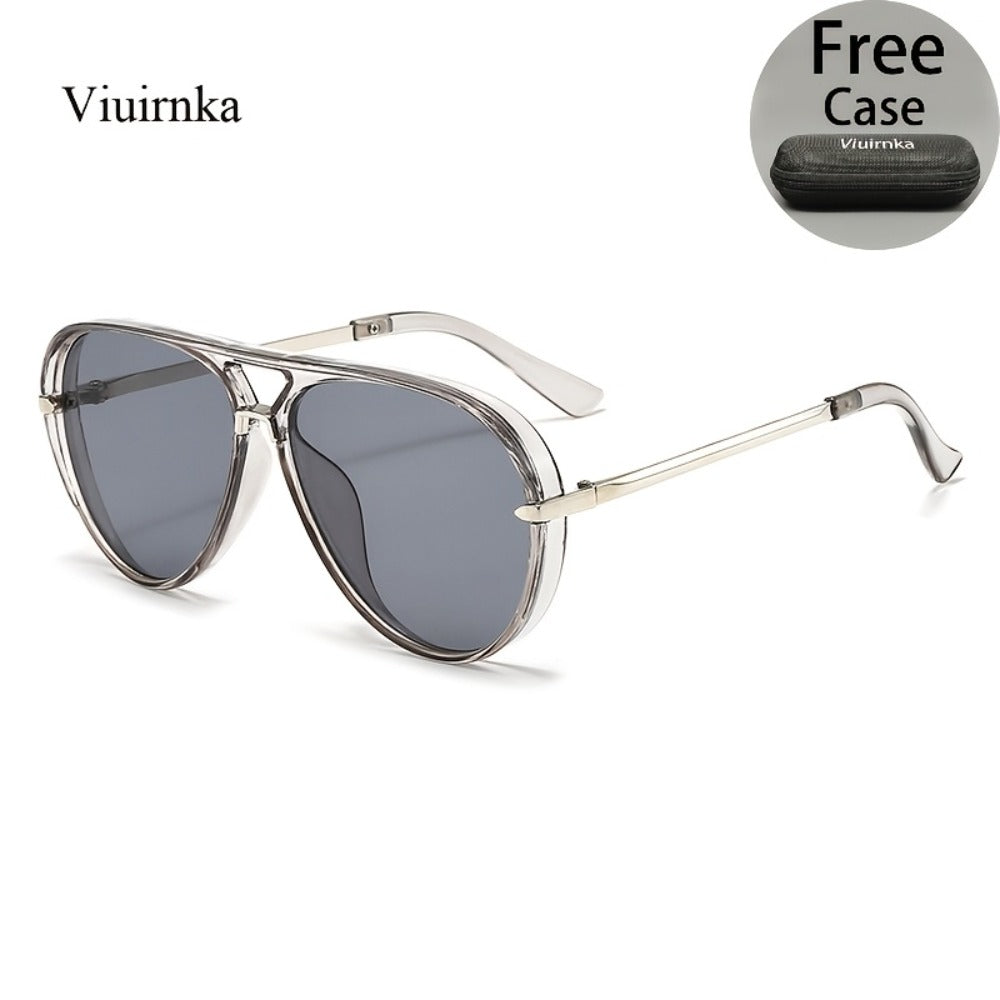 Sunglasses for Men - Double Bridge Women Retro Vintage UV Protection Unisex Lightweight Shades - product detail view 15