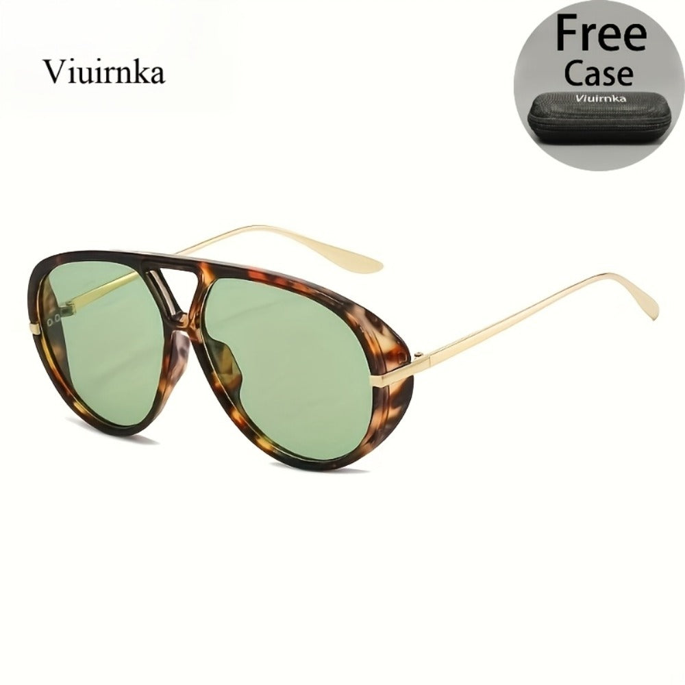 Sunglasses for Men - Double Bridge Women Retro Vintage UV Protection Unisex Lightweight Shades - product detail view 17